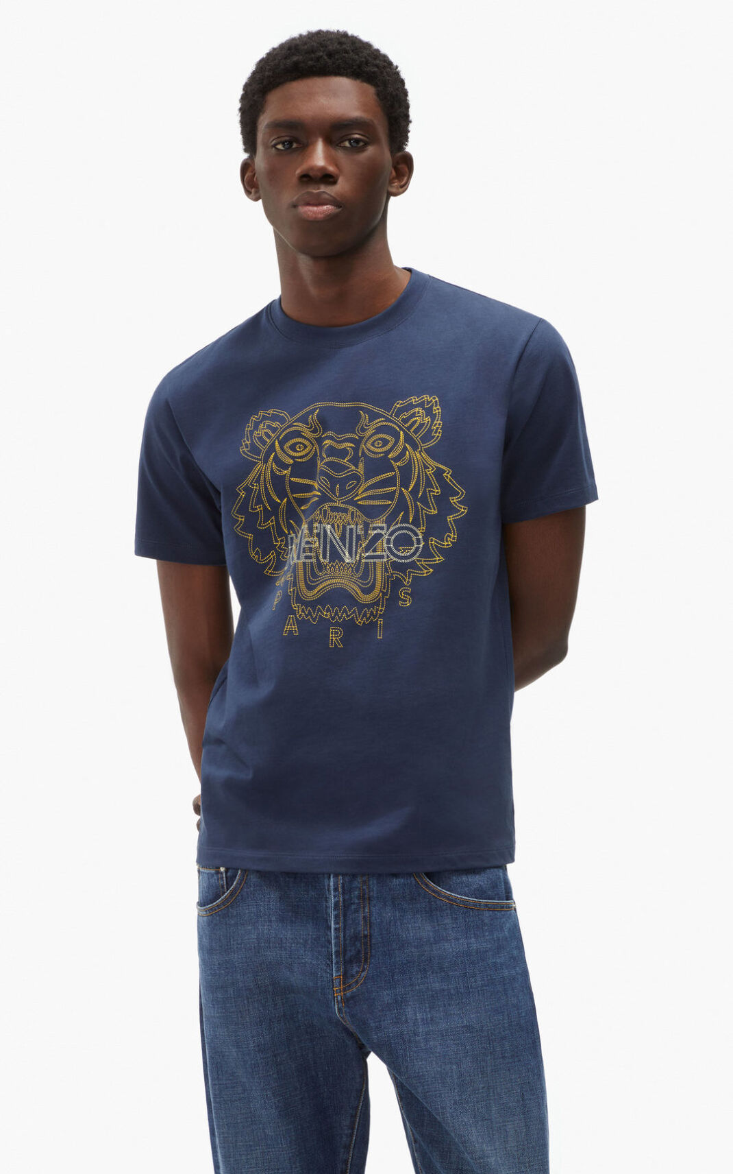 Kenzo Tiger Camisetas Hombre Azul Marino Azules | 3107645-YP